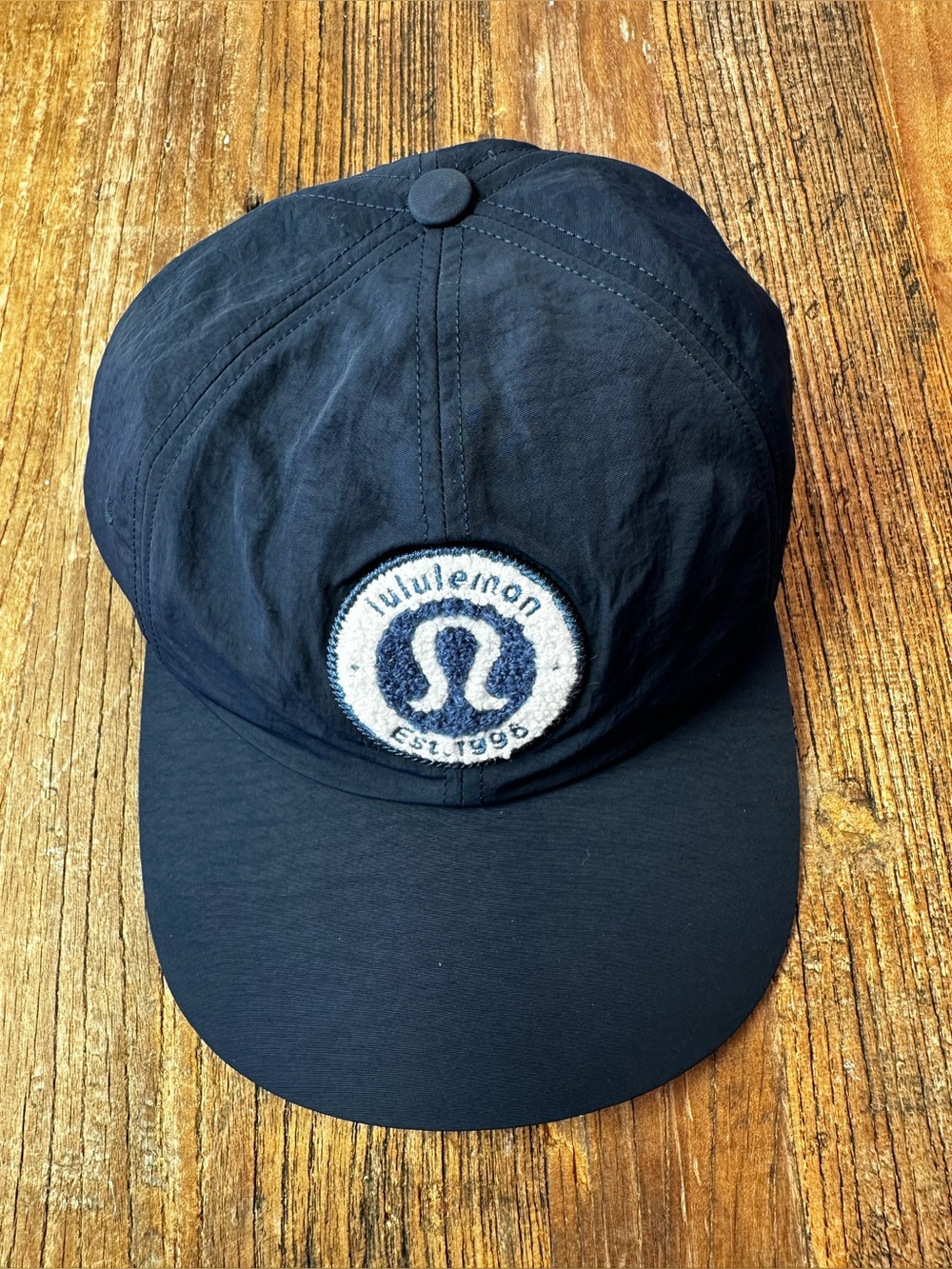 lululemon athletica navy and white logo baseball cap